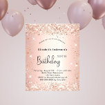 Flyer Invitación presupuestaria del purpurina de oro ros<br><div class="desc">Tenga en cuenta que esta invitación está en papel de volante y es muy delgada. Los sobres no están incluidos. Para invitaciones más gruesas (el mismo diseño) visite nuestra tienda Para una elegante fiesta de cumpleaños número 50 (o cualquier edad). Fondo subió de gradiente dorado. Decorada con un purpurina falso...</div>