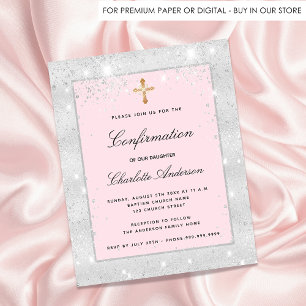 Flyer Invitación presupuestaria del purpurina plateado d
