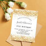 Flyer Invitación presupuestaria para el cumpleaños del p<br><div class="desc">Tenga en cuenta que esta invitación está en papel de volante y es muy delgada. Los sobres no están incluidos. Para invitaciones más gruesas (el mismo diseño) visite nuestra tienda. Para una elegante fiesta de cumpleaños número 21 (o cualquier edad). Un fondo blanco moda. Decorado con purpurinas de oro falso,...</div>