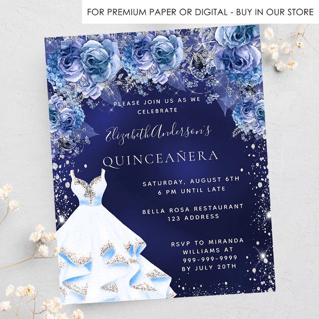 Flyer Invitación presupuestaria para el vestido azul mar (Subido por el creador)