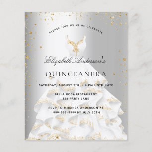 Flyer Invitación presupuestaria para el vestido de oro p