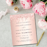 Flyer Invitación presupuestaria para rosa de cumpleaños<br><div class="desc">Tenga en cuenta que esta invitación está en papel de volante y es muy delgada. Los sobres no están incluidos. Para invitaciones más gruesas (el mismo diseño) visite nuestra tienda. Una invitación moderna, elegante y glamurosa para dos fiestas de 21 años (o cualquier edad) de mujer. Un rosa falso de...</div>
