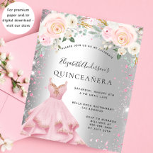 Invitación presupuestaria para vestimenta rosa pla