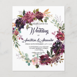 Flyer Invitación presupuesto/floral y vegetación/boda. F