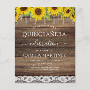 Invitaciones Quinceanera Del Girasol 