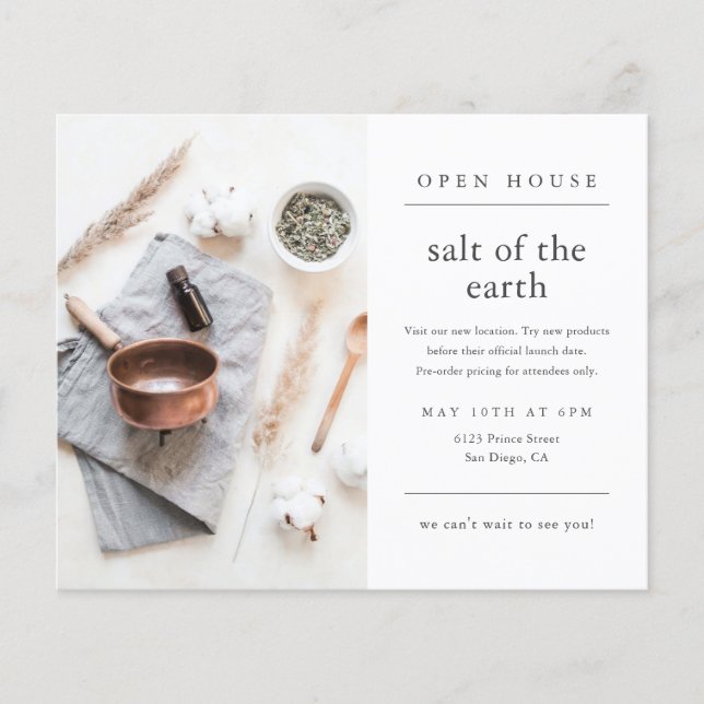 Flyer Invitación simple moderna para la casa abierta de  (Frente)