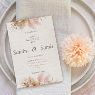 Flyer Invitaciones a bodas de Cream Floral Rustic