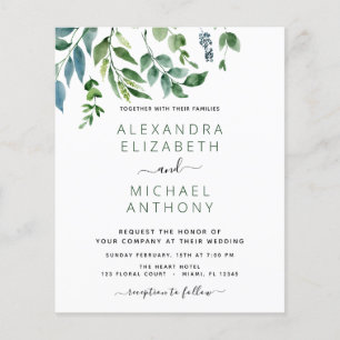 Flyer Invitaciones a bodas de ecología botánica de presu