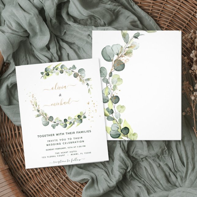 Flyer Invitaciones a bodas de ecología de eucalipto de p (Subido por el creador)