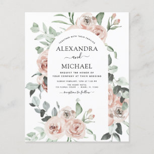 Flyer Invitaciones a bodas de ecologización rosada con p