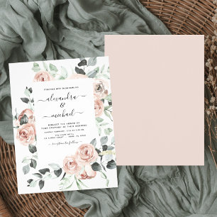 Flyer Invitaciones a bodas de ecologización rosada con p