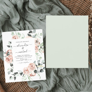 Flyer Invitaciones a bodas de ecologización rosada con p