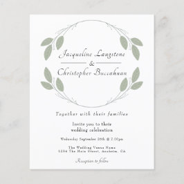 Flyer Invitaciones a bodas de eucalipto rústico con pres