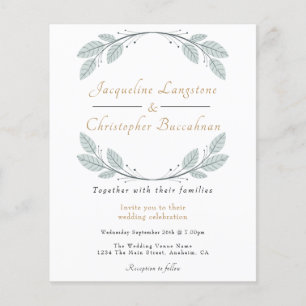 Flyer Invitaciones a bodas de eucalipto rústico con pres