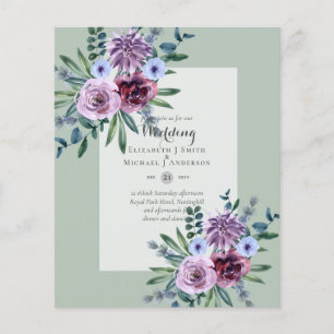 Flyer Invitaciones a bodas de menor presupuesto Plum Flo