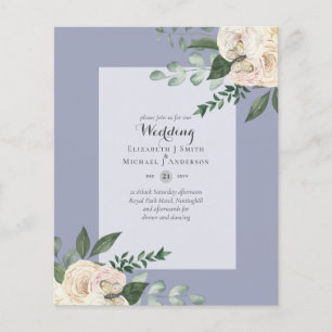 Flyer Invitaciones a bodas de rosas blancas con menos pr
