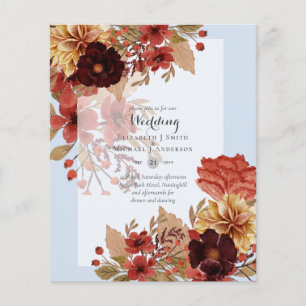 Flyer Invitaciones a bodas florales para otoño - Dusky
