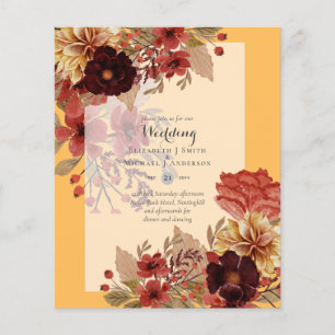 Flyer Invitaciones a bodas florales para otoño - Dusky