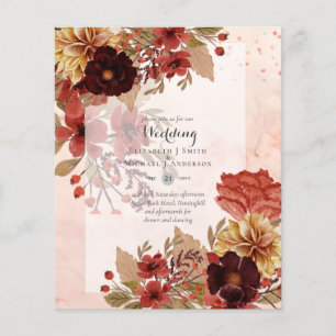 Flyer Invitaciones a bodas florales para otoño - Dusky