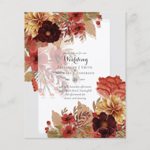 Flyer Invitaciones a bodas florales para otoño - Dusky
