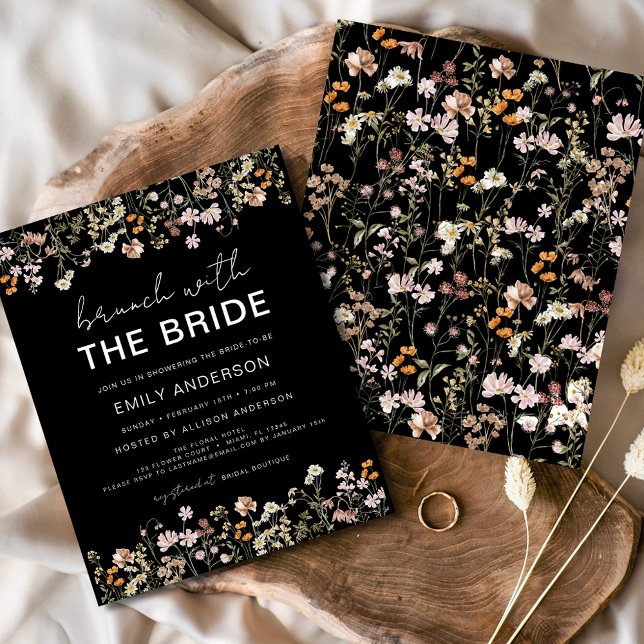 Flyer Invitaciones a Brunch de novias con flores silvest (Subido por el creador)