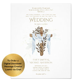 Flyer Invitaciones a la boda católica moderna Elegante b