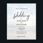 Flyer Invitaciones a la boda de Budget Elegant Photo Bea<br><div class="desc">Invitación a la Boda de Fotografías de Playa Blanca y Negra, Minimalista y elegante, de bajo costo, con un diseño sencillo y moderno, con escritura caligráfica a mano, grandes espacios blancos y 2 fotos de fondo del paraíso tropical. Crea fácilmente tu propio diseño gráfico de invitación a bodas con presupuesto....</div>