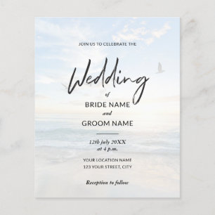 Flyer Invitaciones a la boda de Budget Elegant Photo Bea