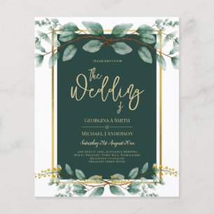 Flyer Invitaciones a la boda de eucalipto El oro verde e