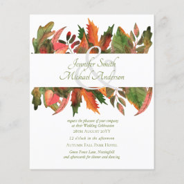 Flyer Invitaciones a la boda del otoño de otoño para el 