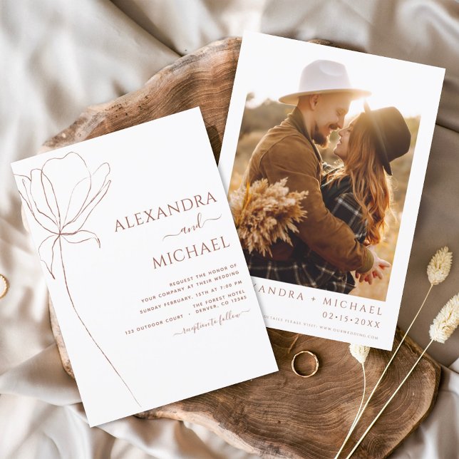 Flyer Invitaciones a la boda floral del Boho de presupue (Subido por el creador)