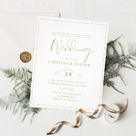 Flyer Invitaciones a la boda más barata Clásico de Oro B