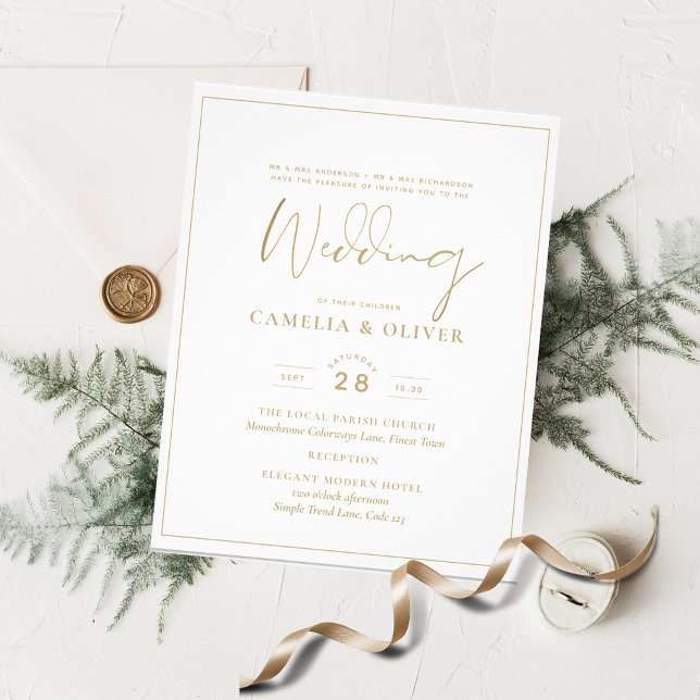 Flyer Invitaciones a la boda más barata Clásico de Oro B (Subido por el creador)