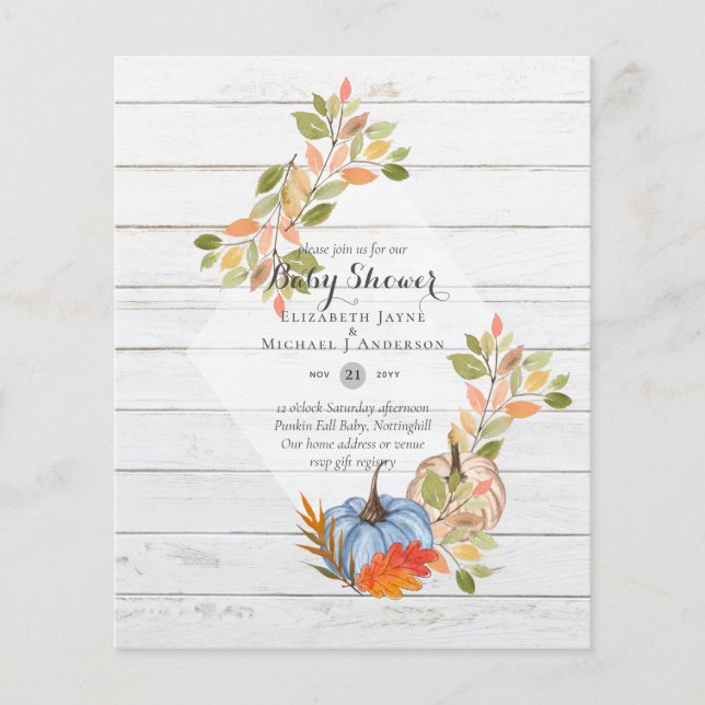 Flyer Invitaciones a la ducha para bebés con bajo presup (Frente)