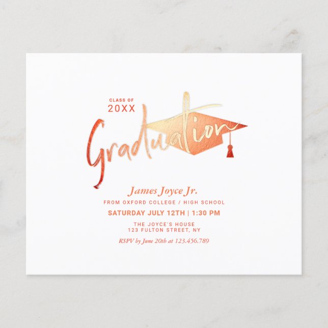 Flyer Invitaciones a un partido de graduación mínima del (Frente)