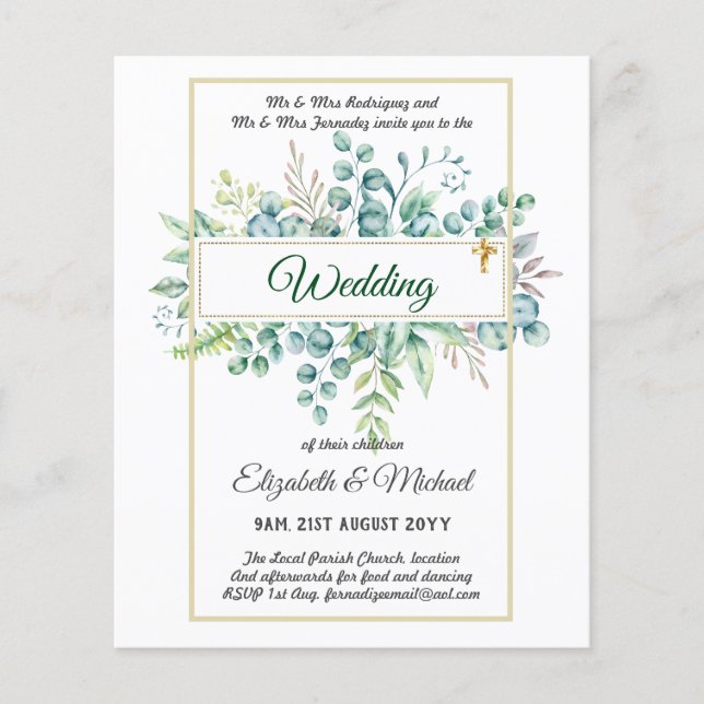 Flyer INVITACIONES CATÓLICAS DE BODA cristiano presupues (Frente)