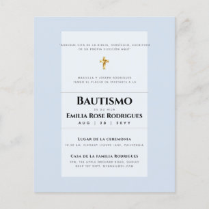 Flyer Invitaciones de Bautismo Español Católico Moderno