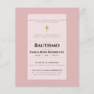 Flyer Invitaciones de Bautismo Español Católico Moderno