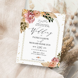 Flyer Invitaciones de Boda Boho Chic Florales Económicas