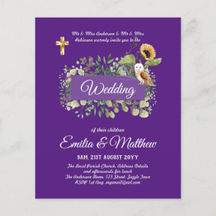 Flyer Invitaciones de boda católicas Floral Elegante Mod