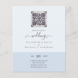 Flyer Invitaciones de boda con código QR moderno para gu