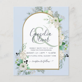 Flyer Invitaciones de Boda de Rosas Blancas con Arco de 