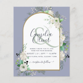 Flyer Invitaciones de boda de rosas blancas con arco de 