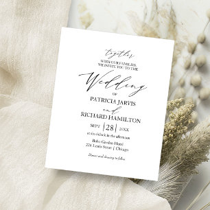 Flyer Invitaciones de boda económicas con caligrafía mod