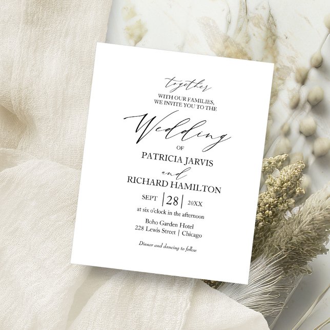 Flyer Invitaciones de boda económicas con caligrafía mod (Subido por el creador)
