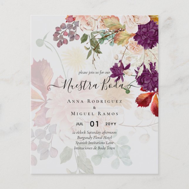 Flyer Invitaciones de Boda, PRESUPUESTO boda español (Frente)