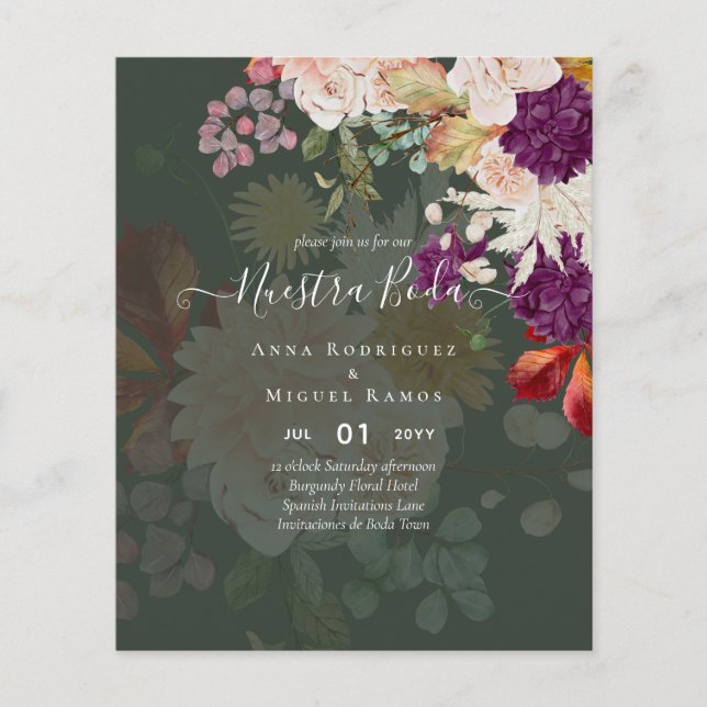 Flyer Invitaciones de Boda, PRESUPUESTO boda español (Frente)