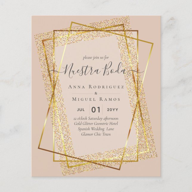 Flyer Invitaciones de Boda, presupuesto Boda español de  (Frente)
