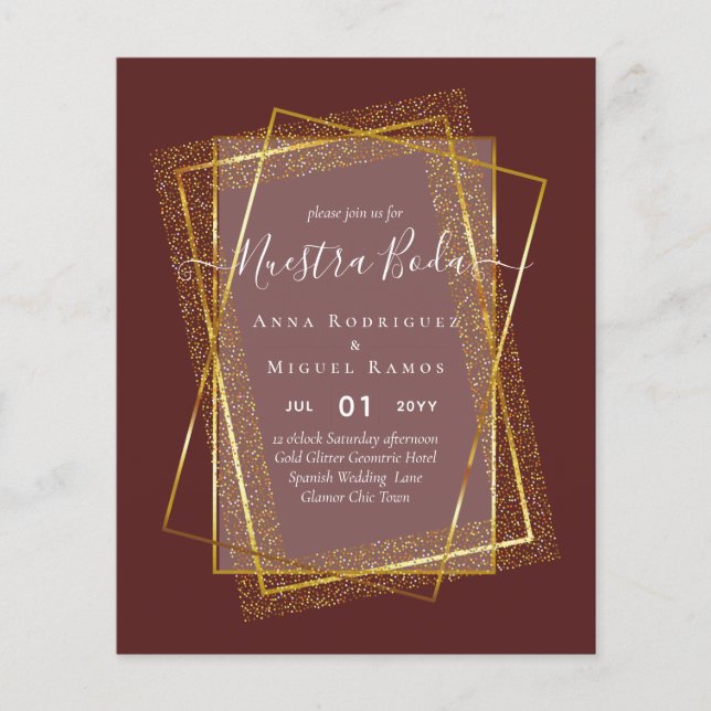 Flyer Invitaciones de Boda, presupuesto Boda español de  (Frente)