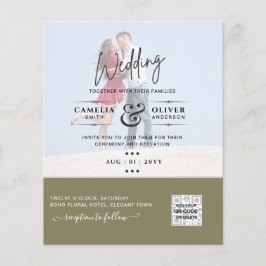 FLYER INVITACIONES DE BODAS CON CÓDIGO QR DE ESCANEO FOT